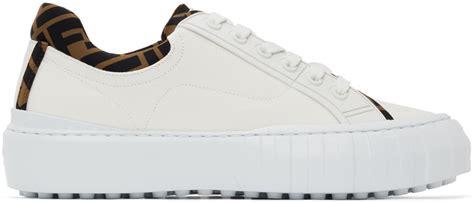 fendi shoes white|Fendi white canvas sneakers.